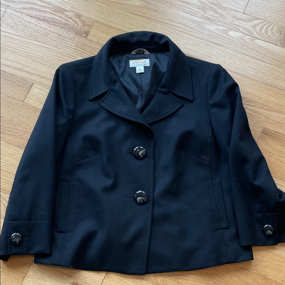 EUC Talbots black lined petite blazer.